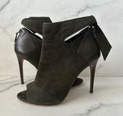 ALEXANDRE BIRMAN Deep Olive Suede Leather Heels Size 37/7