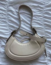 Charles & Keith Petra Curved Shoulder Bag In Oat