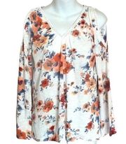 Verve Ami Cold shoulder Floral Blouse camis top S