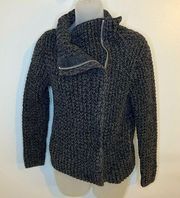 Gap Women’s Gray Chunky Knit Zip Up Sweater Size XS