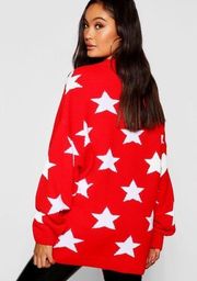 NWT boohoo Oversized Star Knitted Thick Sweater M/L