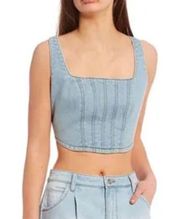 NWT GIANNI BINI GB denim crop top size S