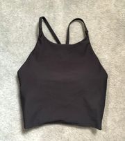 Black Longline Sports Bra Top