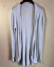 Spiritual Gangster Womens Duster Cardigan Thumbholes Grey Soft Flowy Size Small