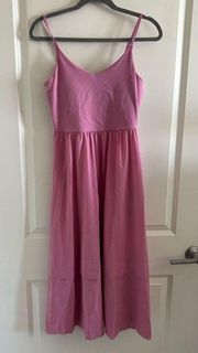 Athleta Elation V-Neck Hybrid Midi Dress Maritime Pink Size XS