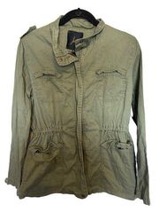 Jack Military Jacket Army Green Full Zip Utility Pockets Size medium