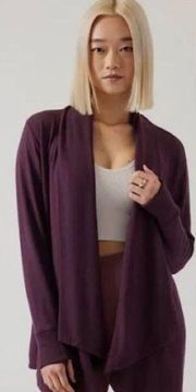 Athleta | Dark Purple Long Sleeve Open Front Cardigan Size Small