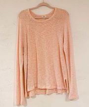 Sundry Long Sleeve Crewneck Knit Pullover Sweater in Blush Pink