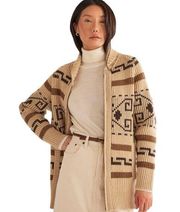 Pendleton Lambswool Long Westerley Cardigan Sweater Zip Up Size Large Retro