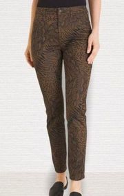 Chico’s brown and black animal print slim fit jeggings