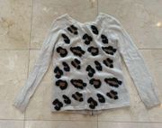 Ella Moss Leopard Spot Sweater Sz Medium with Zip