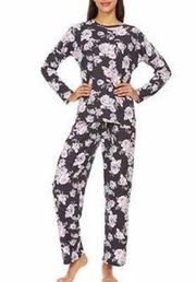 Flora Nikrooz 2-piece Black Vintage Floral PJ Set