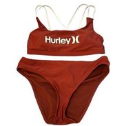 Women's Hurley OAO Racerback Burnt Red Bikini Swimsuit Size Med EUC #2446