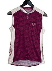 Pearl Izumi Womens Cycling Shirt Sleeveless Half Zip Purple White Size Large