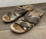 Clarks REID POINTE Platinum Slides leaf Sandals Women’s 6.5M