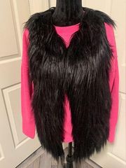 Francesca’s Black Faux Fur Vest