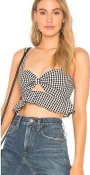 Tularosa Sydney black gingham bra crop top Sz 8