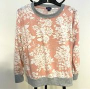 Splendid Long Sleeve Sweatshirt Floral Size Small pink white flowers