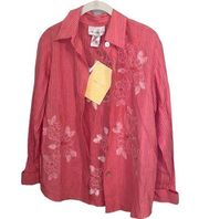 NEW Susan Graver Vintage Floral Button Down Women’s Size X Small / Small Shirt!