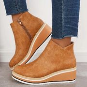 Tinstree Casual Platform Wedge Ankle Boots