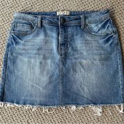 Earl Jean Women’s Denim Jean Mini Skirt Distressed