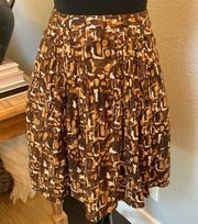 International Concepts Pleated Brown Mini Skirt