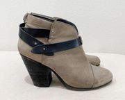 rag & bone suede harrow strappy criss cross booties boots size 38.5