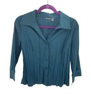 APT.9 Women's Relaxed Crinkle Button Down Shirt Size PL NWT