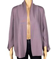 DONNA KARAN NEW YORK light purple open front cardigan sweater. Size Large. EUC