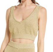 Open Edit Gold Knit Crop Top