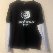 SheIn  Bear Have Courage graphic design long sleeve