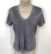 Cotton Citizen Womens NEW Standard V Neck Tee Short Sleeves Size S Vintage Gray