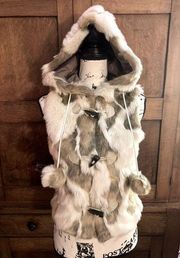 BKE  Faux fur vest women’s size Small Faux rabbit fur REVERSIBLE