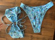 Blue Floral Bikini Set 