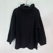 Topshop Black Turtleneck Ribbed Sweater XS