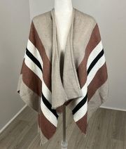 Dynamite Striped Poncho Sweater OS