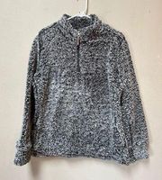 Weatherproof Vintage Women’s Grey Sherpa Faux Fur Pullover Fall Jacket Sz Large