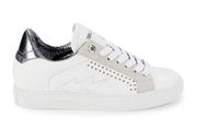 Studded Leather Lightning Bolt Sneakers in White | SZ 37