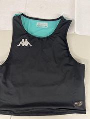 NEW S Small Open back Kappa Kombat System Athletic Tank Top Black/Green/White