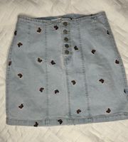 Embroidered Denim Skirt Size Medium