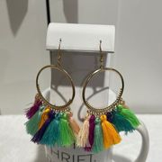 Brand New!! Tassel hoop fishhook earrings