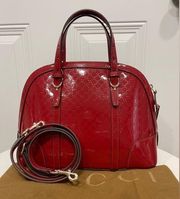 GUCCI Microguccissima Leather Top Handle Bag Red 2 way