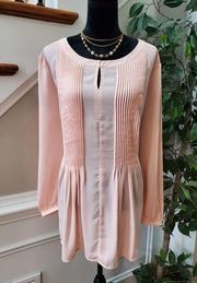 Jessica London Women's Pink Polyester Round Neck Long Sleeve Top Blouse Size 20