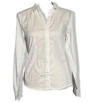 Love Tree women's white long sleeve v-neck button up blouse medium