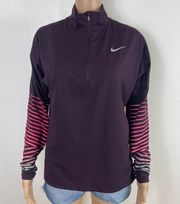 Nike Element Flash Long Sleeve dri-fit Running pullover half zip size medium