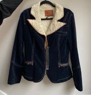 Anthropologie Twill 22 Faux Fur Corduroy Jacket Fleece 70s 80s 90s Revolve Large
