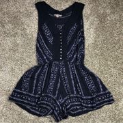 Ecote UO Women’s Navy Boho Sleeveless Magdalena Romper Size XS