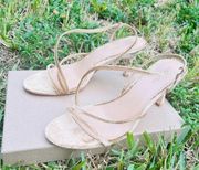 REFORMATION Beige Velvet Marylou Sandals - 8.5 NWT