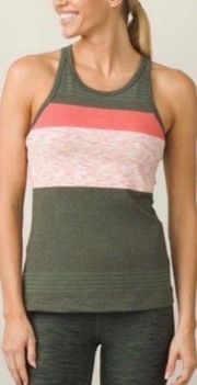 PrAna Alois Racerback Tank Forest Heather Stripe Medium