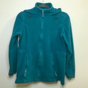 Lands’ End full Zip Teal Fleece hoodie. 